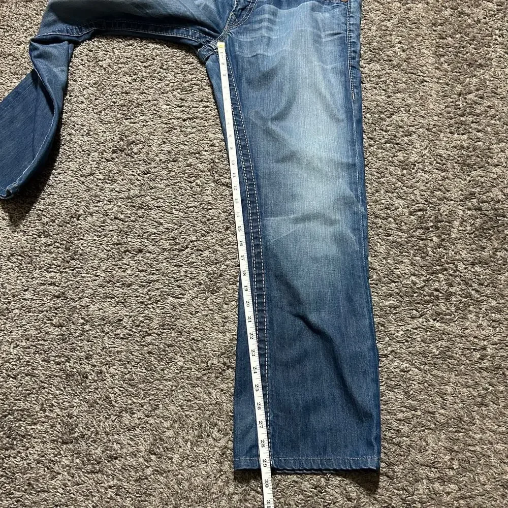 Vintage True Religion Jeans Thick Stitch Ricky Big T y2k Made in USA 31 (33x29)